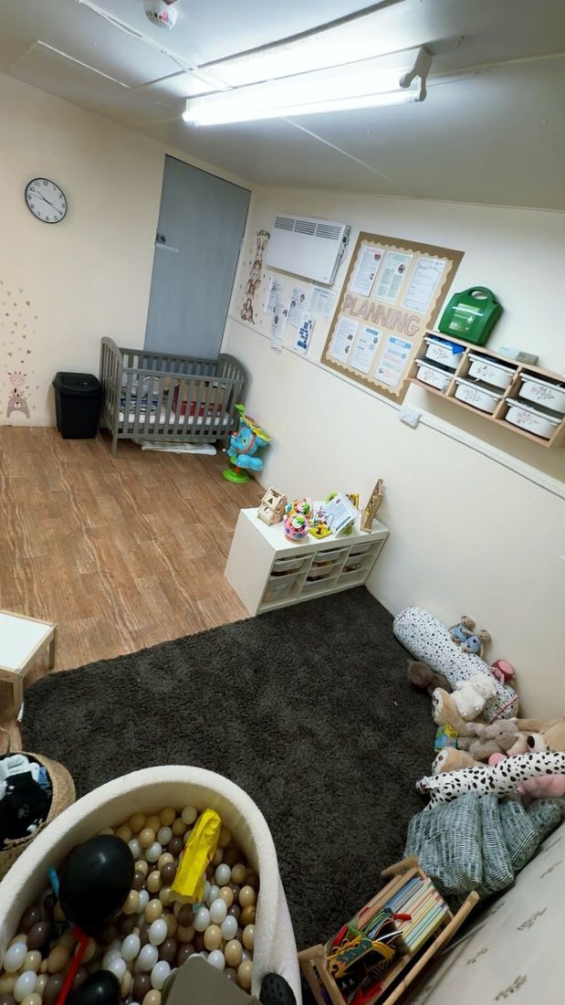 Our calm, cosy baby room with soft play and books